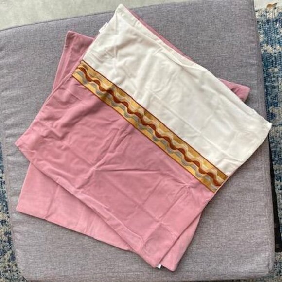 ROSE/PINK Velvet Patchwork Throw Pillow Covers - Pack of 2, 18x18 - Picture 2 of 6